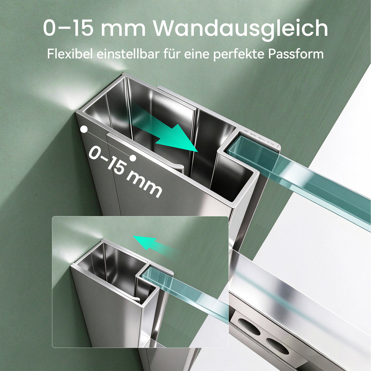Glasvilla Duschkabine Duschabtrennung 8mm Sicherheitsglas mit NANO Eck-Dusche mit Schiebetür Ravenna18