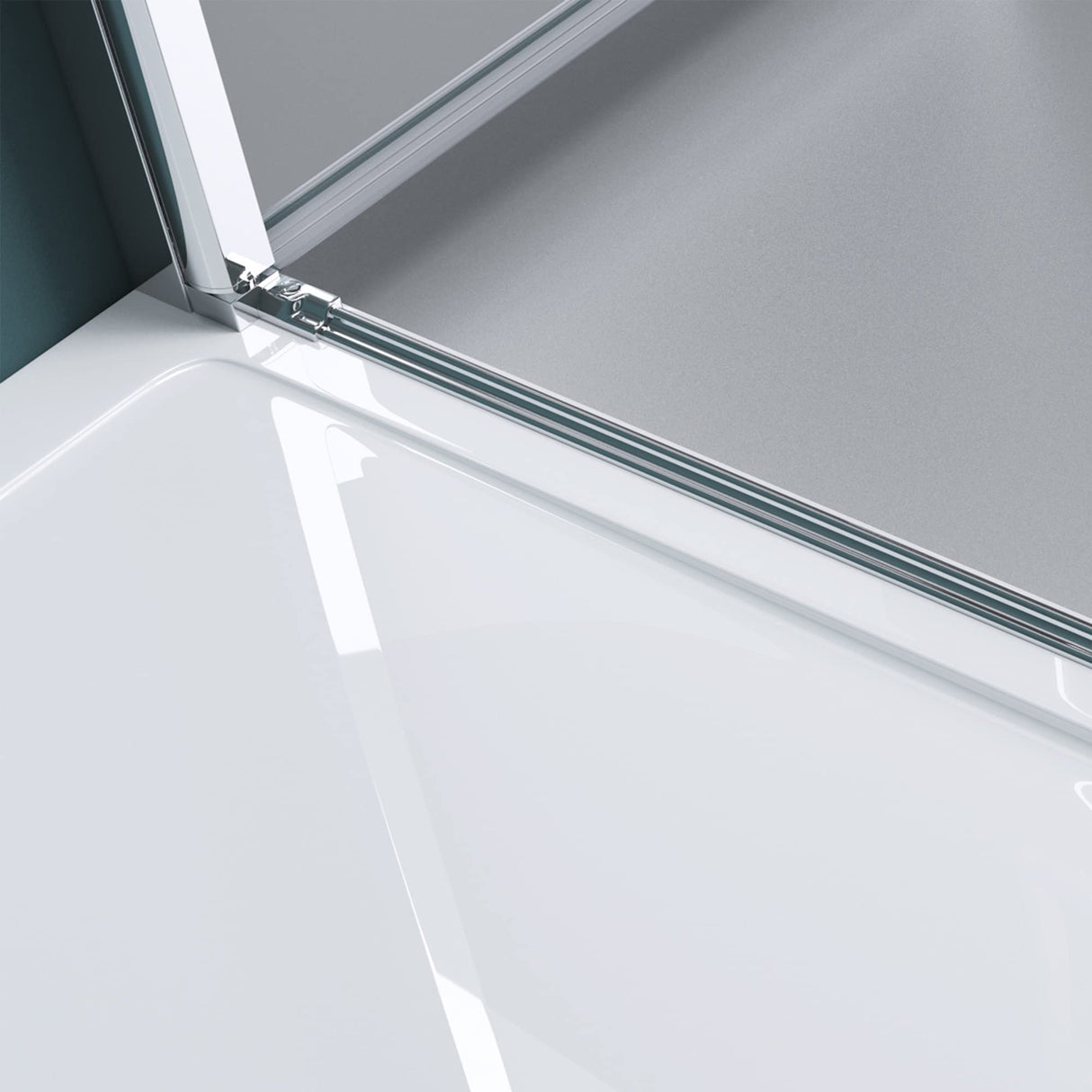 glasvilla Puerta de ducha Puerta de nicho ducha Separación de ducha Cromo y Negro Cabina de ducha Puerta oscilante 180° Doble puerta 8mm ESG Recubrimiento Nano Cristal transparente con mecanismo de elevación y descenso Teramo66