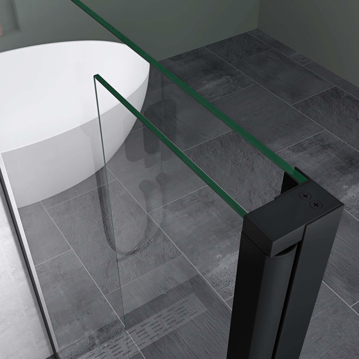 glasvilla Box Doccia Walk-In con Vetro Laterale 30cm, Parete Doccia in Vetro Trasparente da 10mm con Stabilizzatore Rotondo e Rettangolare, Vetro di Sicurezza ESG con Rivestimento Nano Bremen02K-Plus