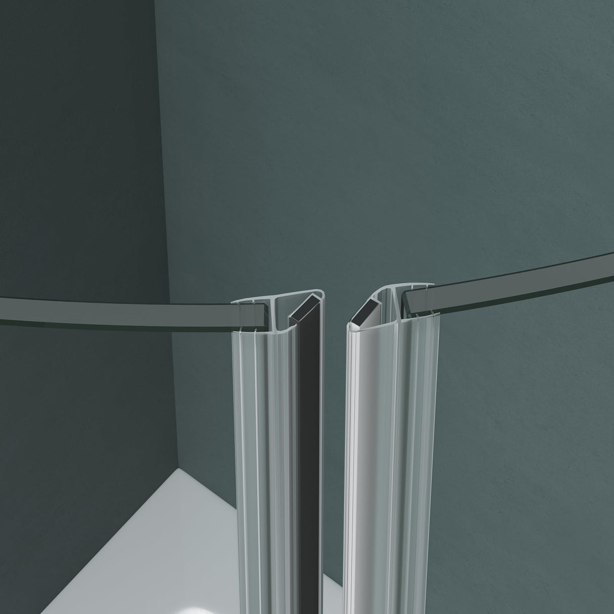 Cabine de douche quart de cercle Glasvilla avec 2 portes tournantes, verre de sécurité ESG, revêtement nano Ravenna52K