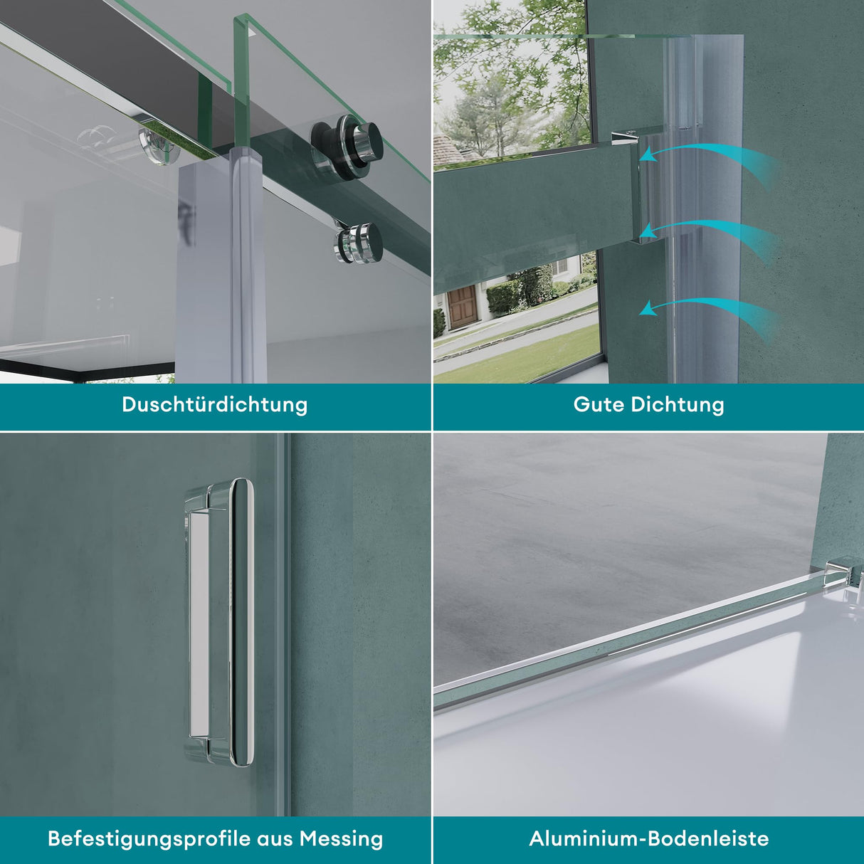 glasvilla Box Doccia per Nicchia in Vetro Trasparente 8mm Box Doccia con Porta Scorrevole in Vetro di Sicurezza ESG con Rivestimento Nano Teramo04-2