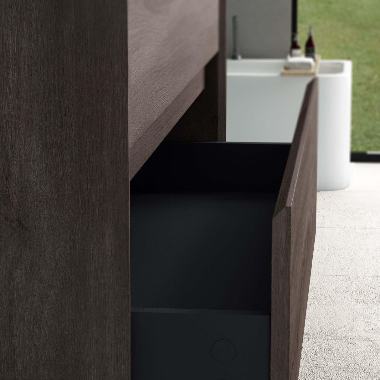 glasvilla Ensemble de Meubles de Salle de Bain Meuble Sous-Vasque 2 Tiroirs avec Fermeture en Douceur avec Lavabo en Anthracite Mat en Solid Surface Rimo