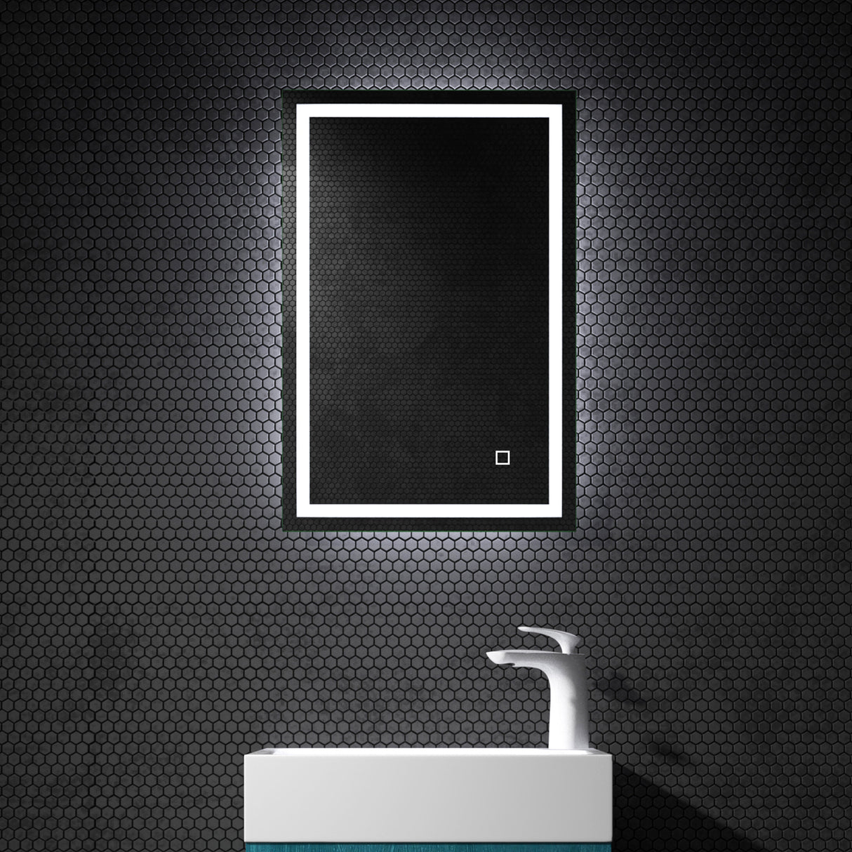 glasvilla Specchio da Bagno Appeso Specchio LED da Parete per Il Trucco Specchio da Bagno a LED con Interruttore Touch Anti-Appannamento Spiegel-02