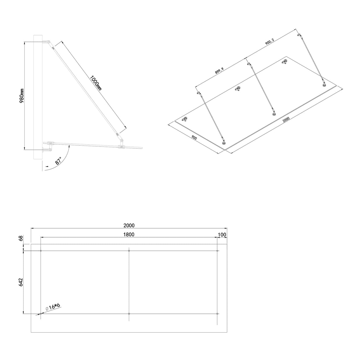 glasvilla Glasvordach Überdachung Transparente VSG con SGP Folie Vordach Edelstahl Wandhalterung Regenschutz Eingangsbereich VDG02K