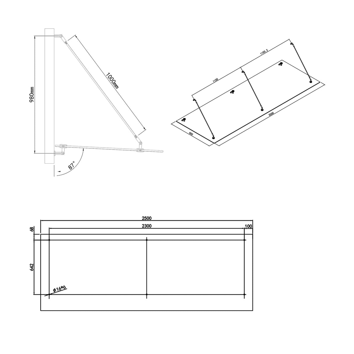 glasvilla Glasvordach Überdachung Transparente VSG con SGP Folie Vordach Edelstahl Wandhalterung Regenschutz Eingangsbereich VDG02K