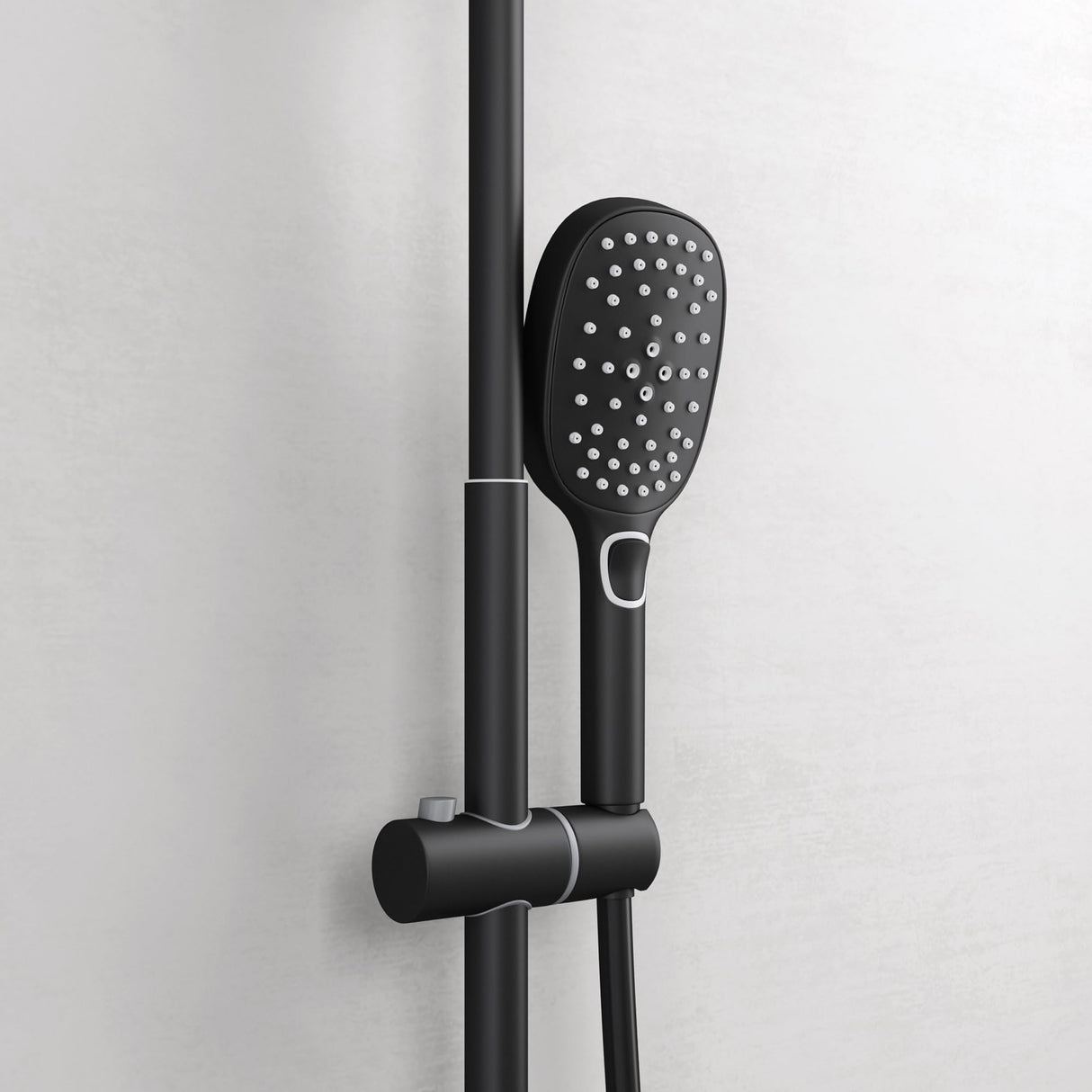 Système de douche Glasvilla avec douchette et pommeau de douche, douche de pluie, kit de fixation murale