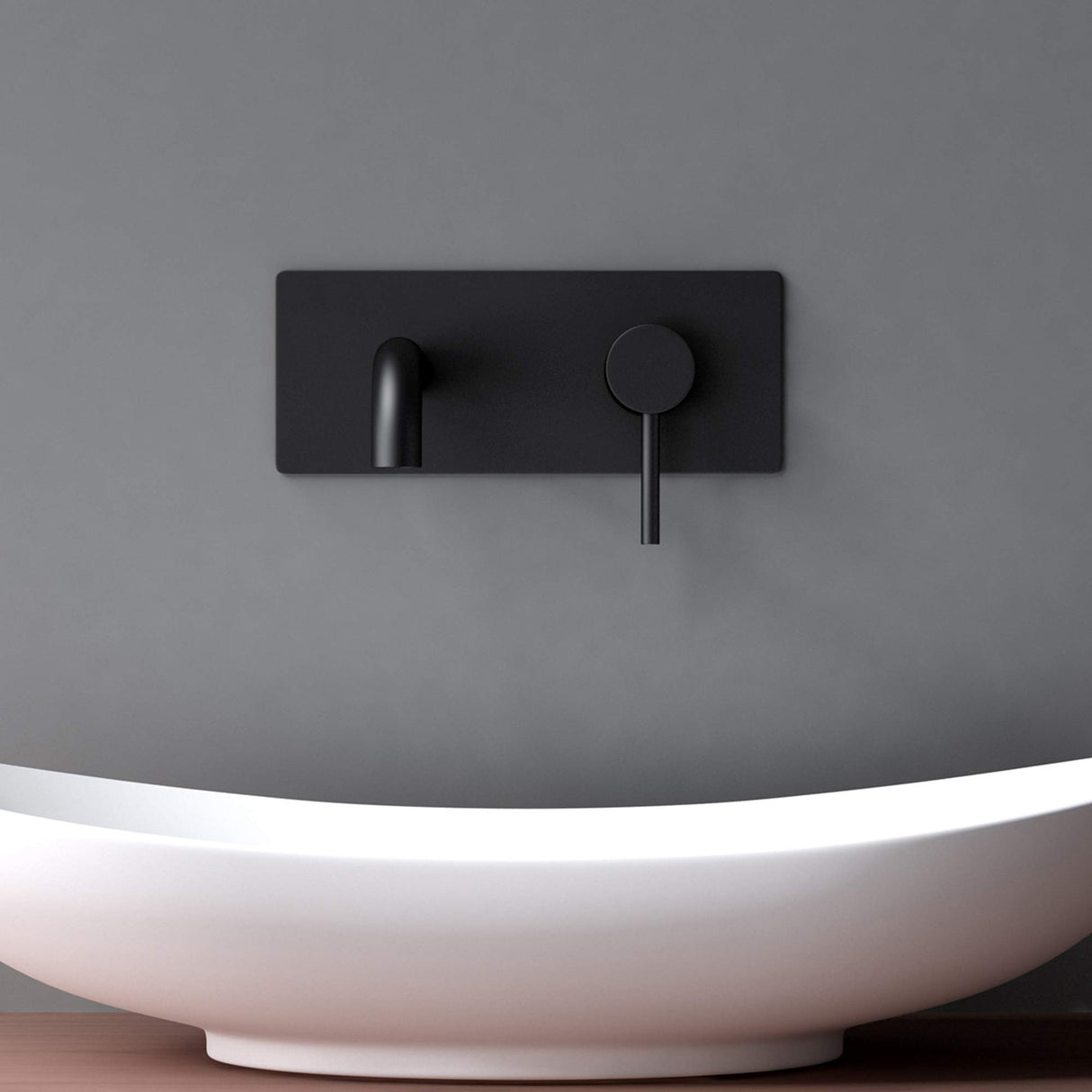 glasvilla Miscelatore per Lavabo a Muro Rubinetto Lavabo a Parete per bagno con Corpo a Incasso