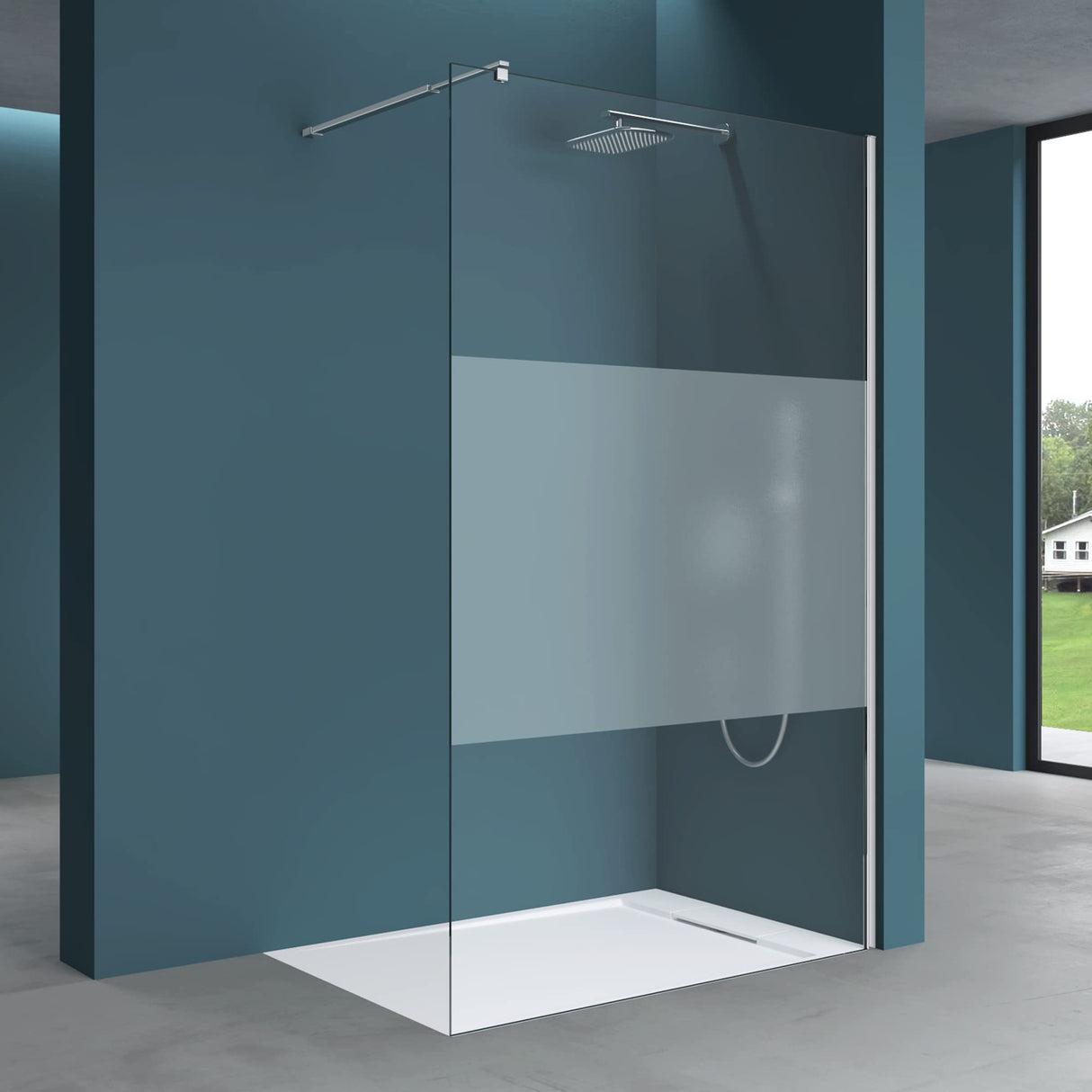 glasvilla Paroi de Douche Pare-Douche Douche à l’Italienne Verre de Sécurité ESG 10mm Verre NANO Bremen2MS