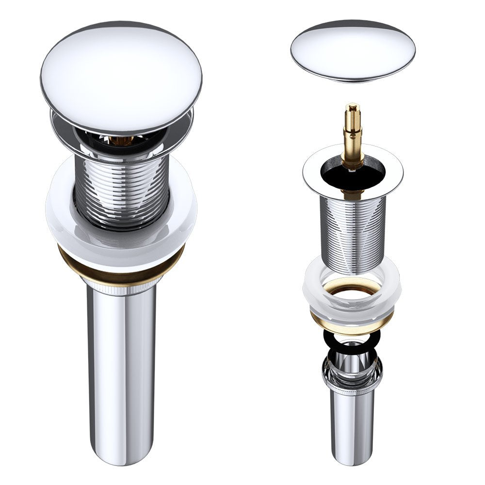 glasvilla Piletta di Scarico Valvola di Scarico Apertura Push Open Tappo per Lavabi DIN