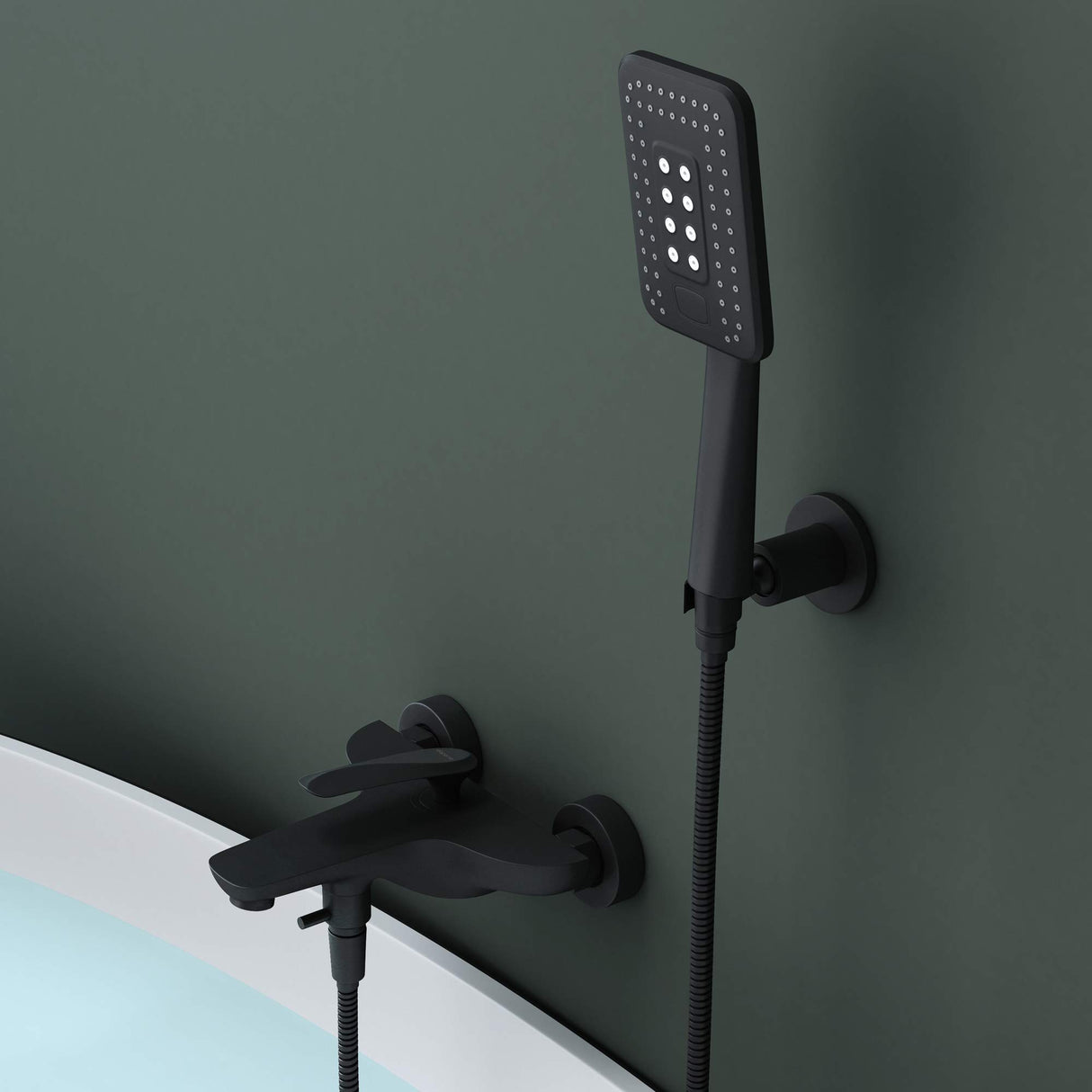 Système de douche Glasvilla avec douchette et mitigeur monocommande, incluant 3 jets.