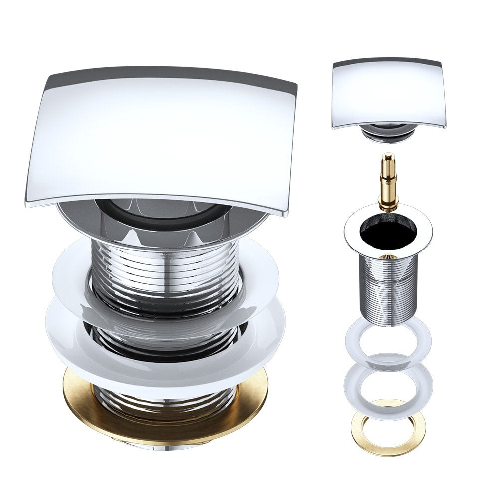 glasvilla Piletta di Scarico Valvola di Scarico Apertura Push Open Tappo per Lavabi DIN