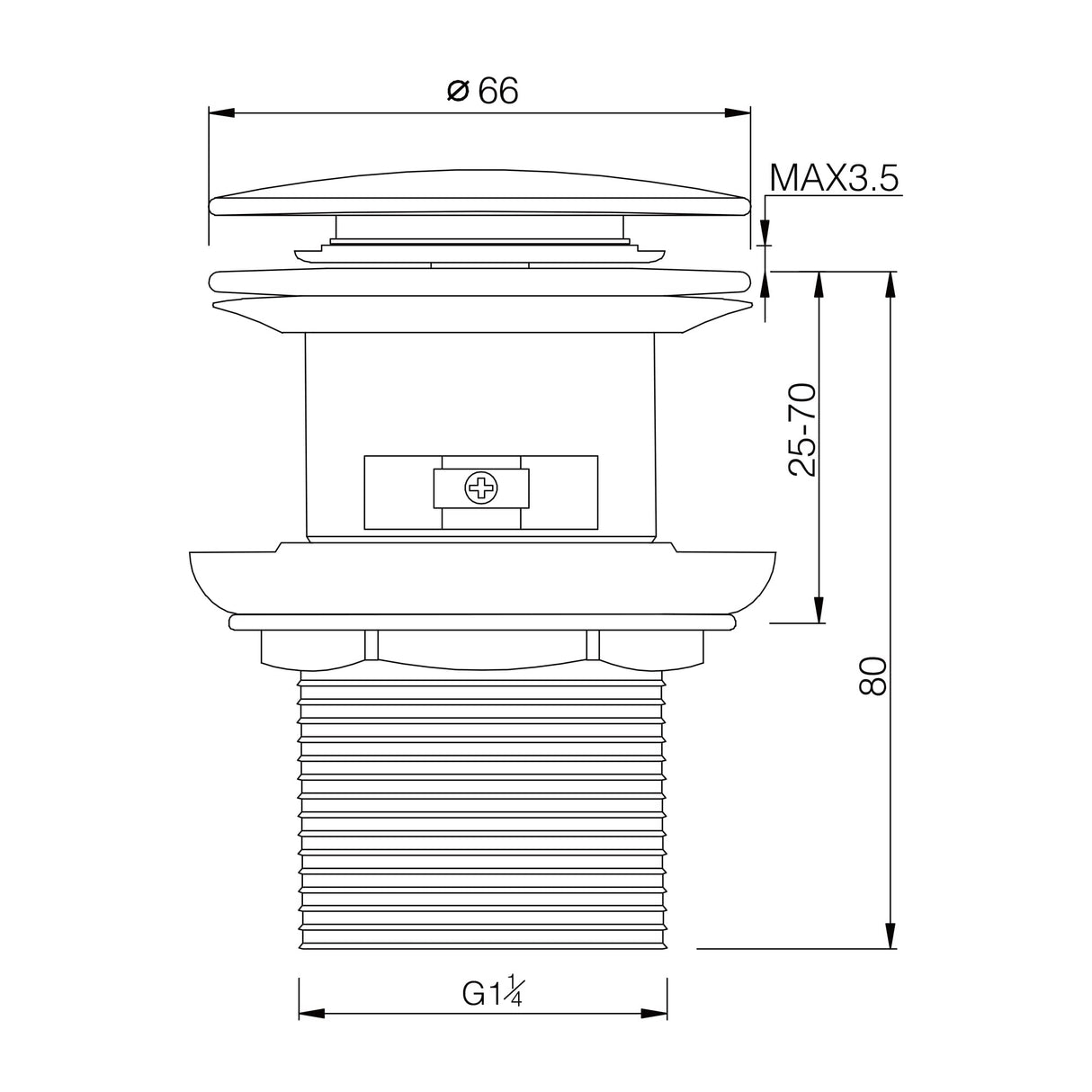 glasvilla Piletta di Scarico Valvola di Scarico Apertura Push Open Tappo per Lavabi DIN