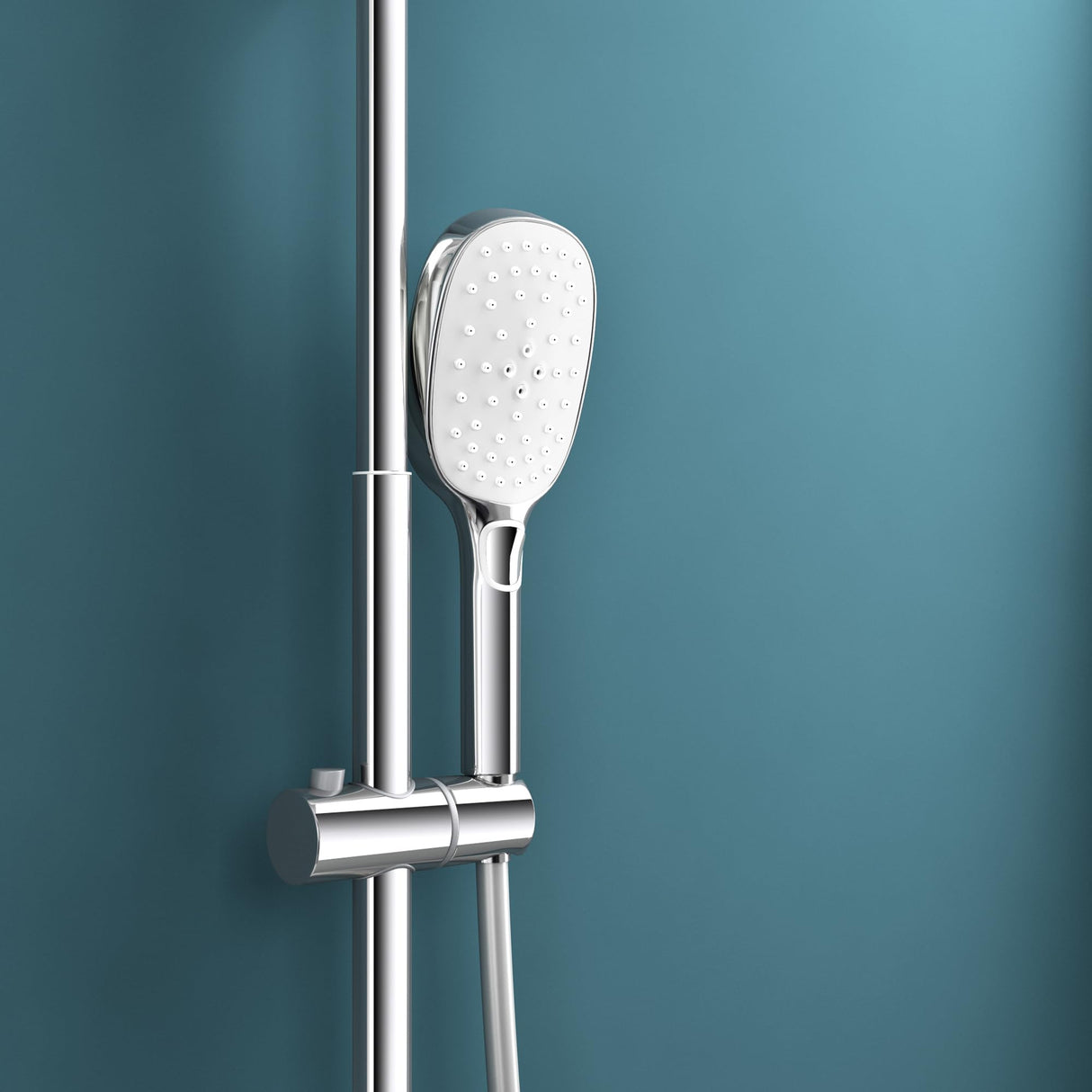 Système de douche Glasvilla avec douchette et pommeau de douche, douche de pluie, kit de fixation murale