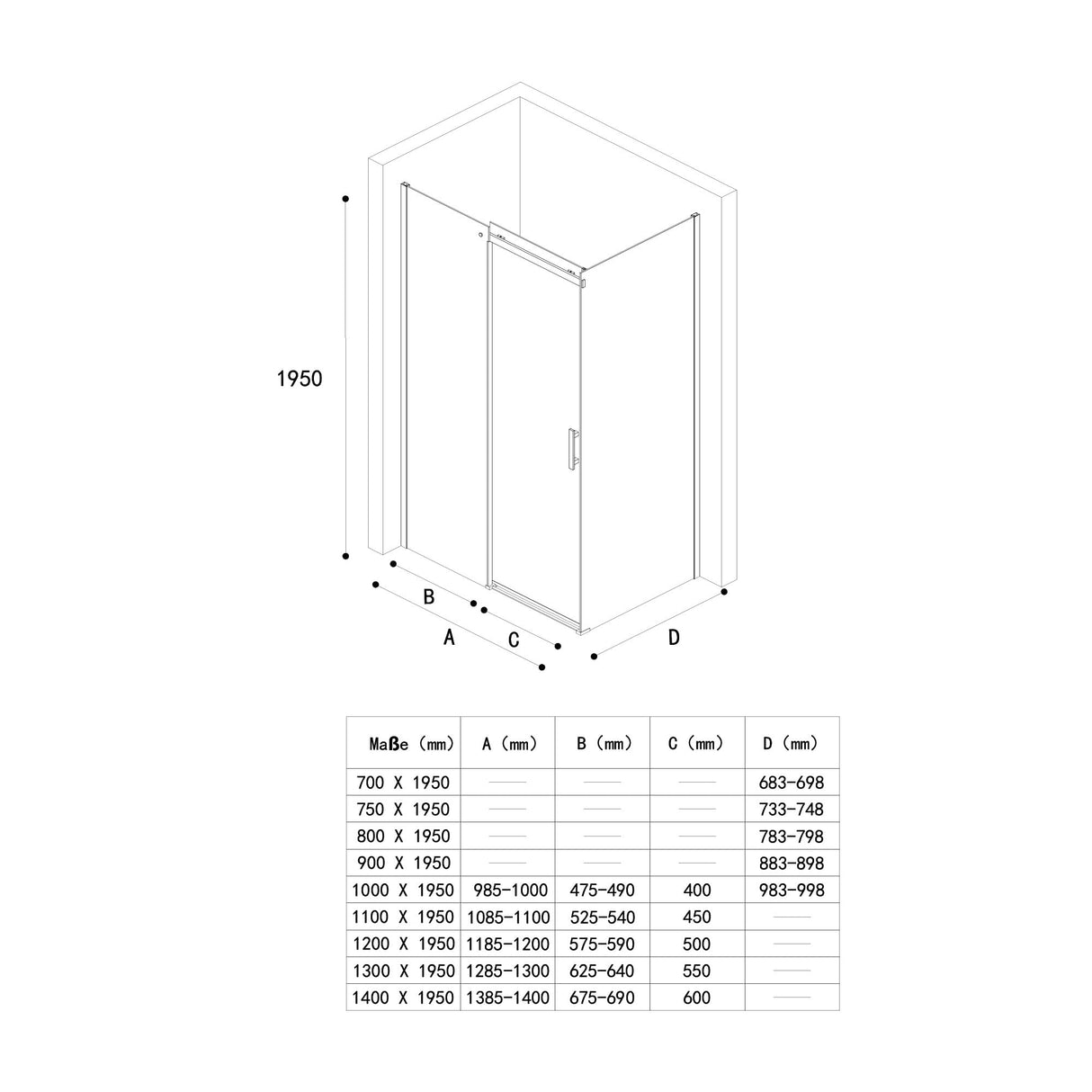 galsvilla Cabina de ducha Separación de ducha 8mm vidrio de seguridad con NANO ducha de esquina con puerta corredera Ravenna18