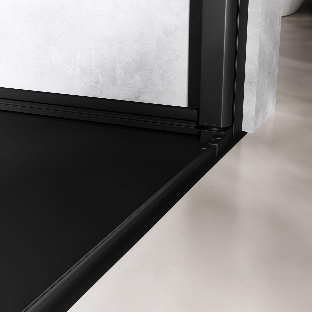 glasvilla Puerta de ducha Puerta de nicho ducha Separación de ducha Cromo y Negro Cabina de ducha Puerta oscilante 8mm vidrio de seguridad ESG con recubrimiento nano Mecanismo de elevación y descenso Vidrio claro y vidrio esmerilado Rayas Teramo36K