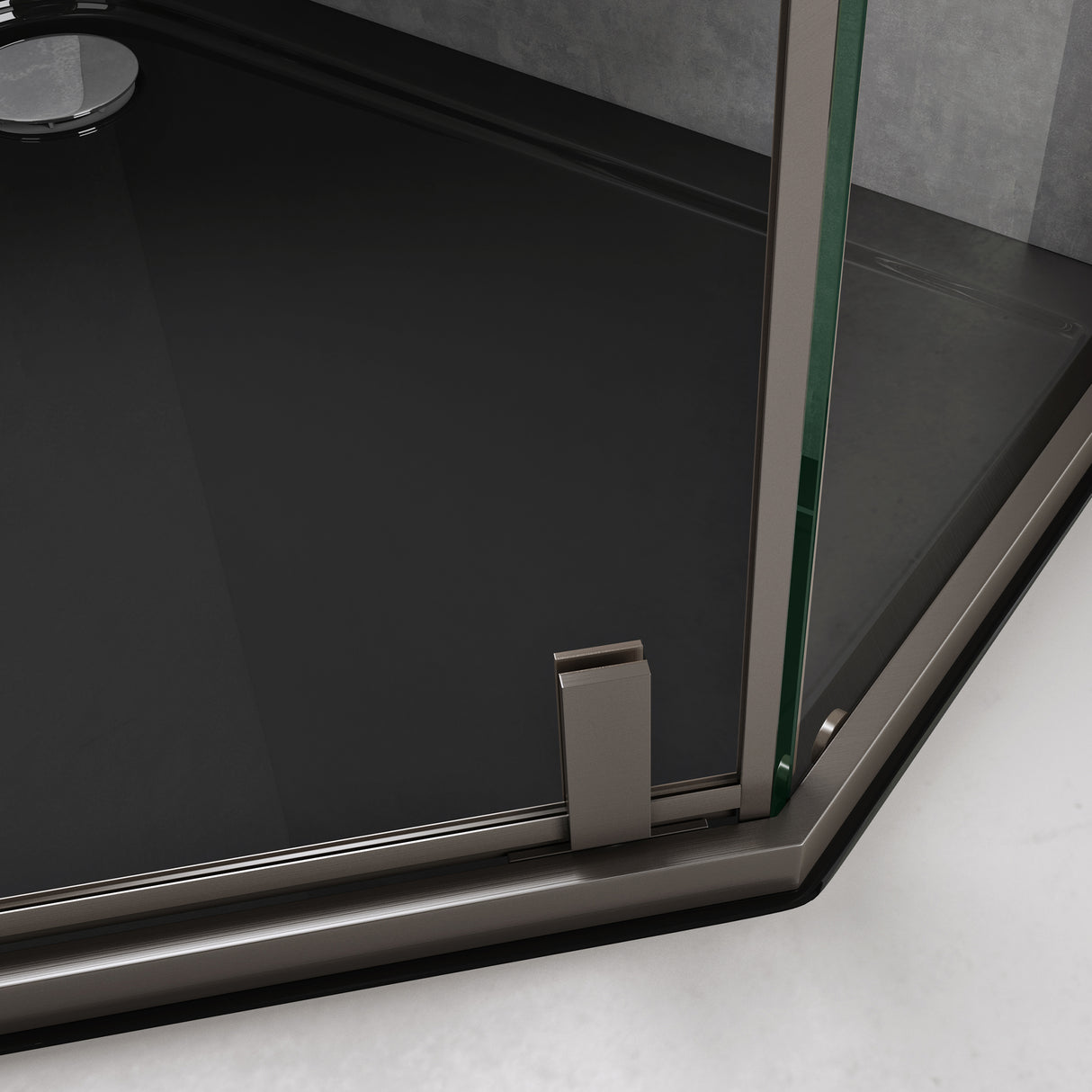 glasvilla Box Doccia in Vetro Temperato di Sicurezza da 8 mm con Telaio Porta in Acciaio Inox Cabina Bagno Pentagonale in Vetro ESG Installazione a Terra Ravenna68