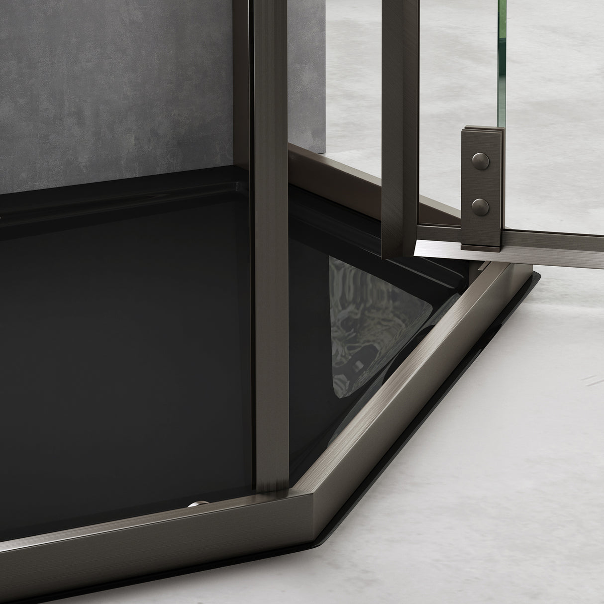 glasvilla Box Doccia in Vetro Temperato di Sicurezza da 8 mm con Telaio Porta in Acciaio Inox Cabina Bagno Pentagonale in Vetro ESG Installazione a Terra Ravenna68