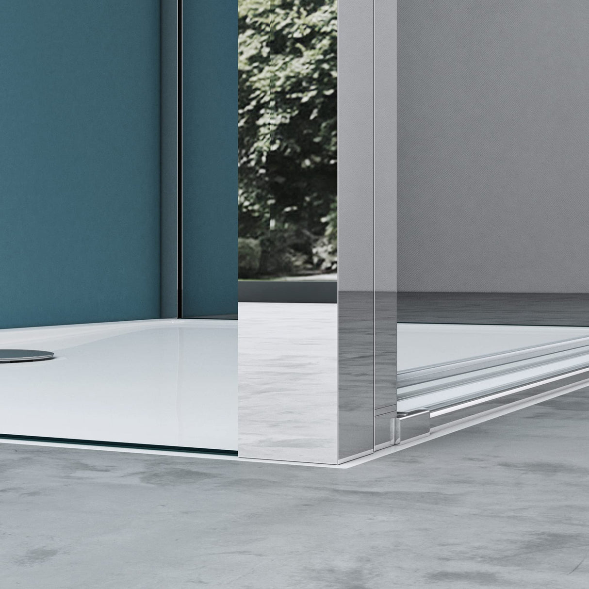 glasvilla Cabina de Ducha U-Forma Separación de Ducha Cabina de Ducha Marco de Aluminio Vidrio de Seguridad ESG Vidrio Transparente Doble Puerta Ravenna66UK