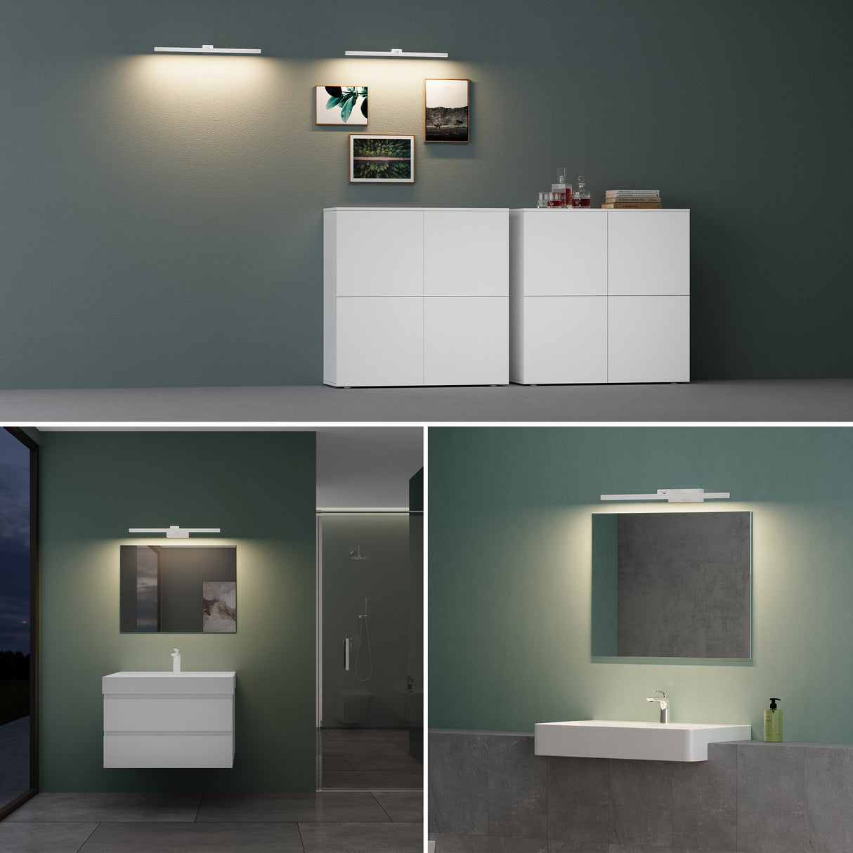 glasvilla Lampada da Specchio LED per Bagno | Lampada a Specchio 4000K, Illuminazione da Parete Ruotabile di 180° 9W Strahlenschön
