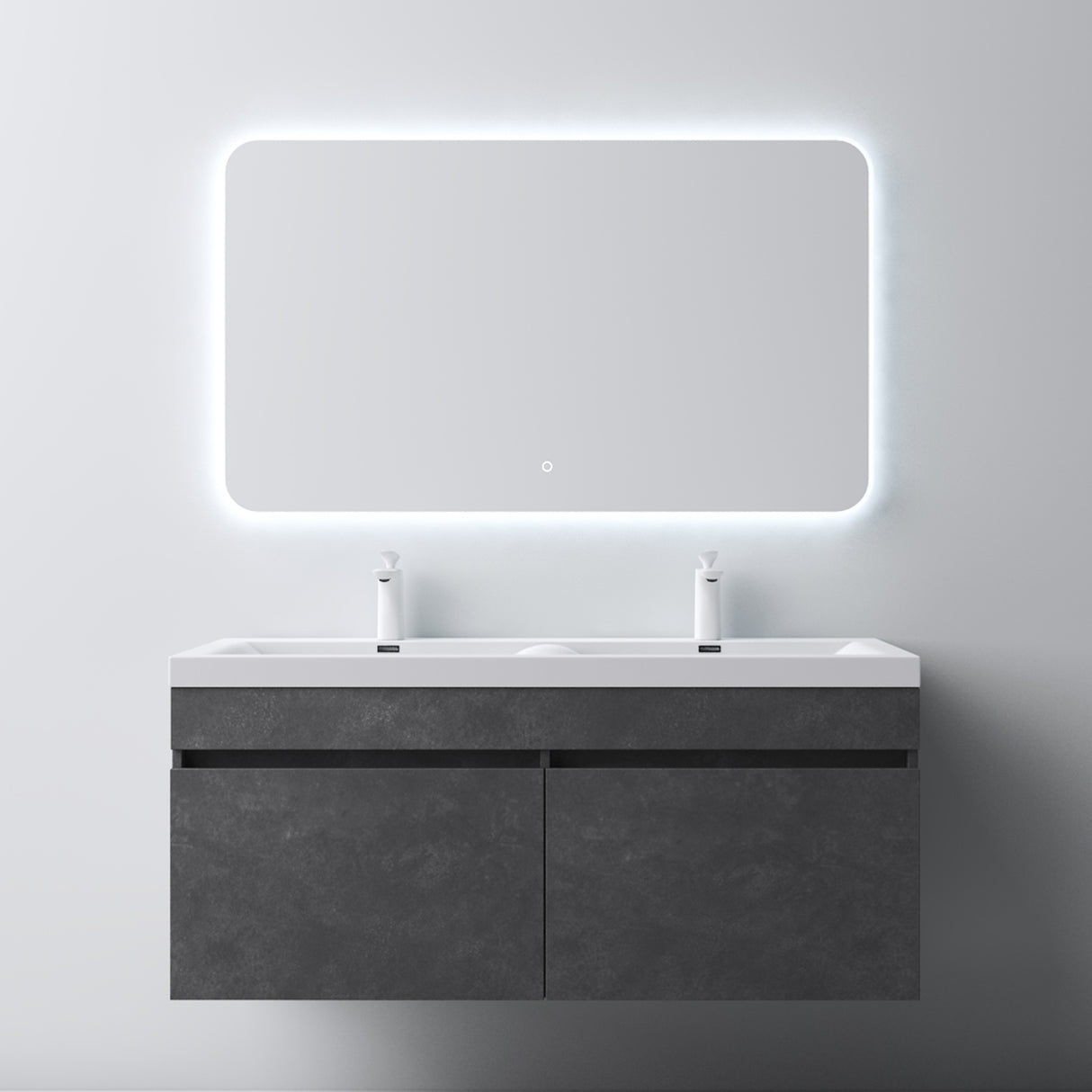 glasvilla Badmöbel Set Badezimmermöbel mit Mineralguss Waschbecken Waschtisch Botanica