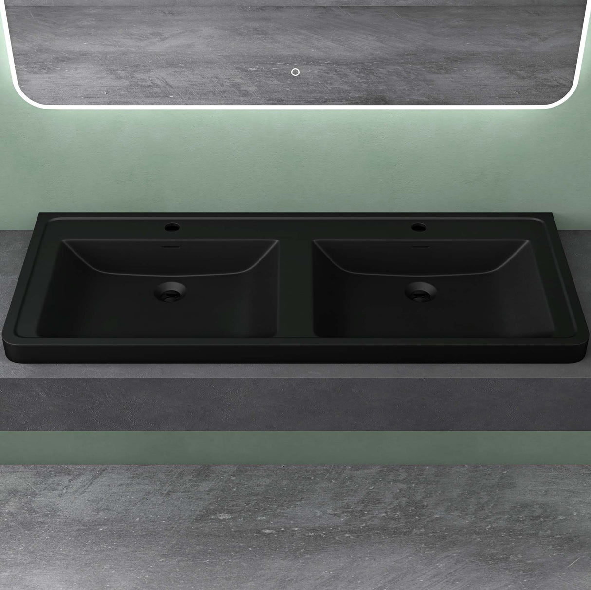 glasvilla Lavabo Lavabo empotrado Cuenca rectangular de mineral con desbordamiento Col8