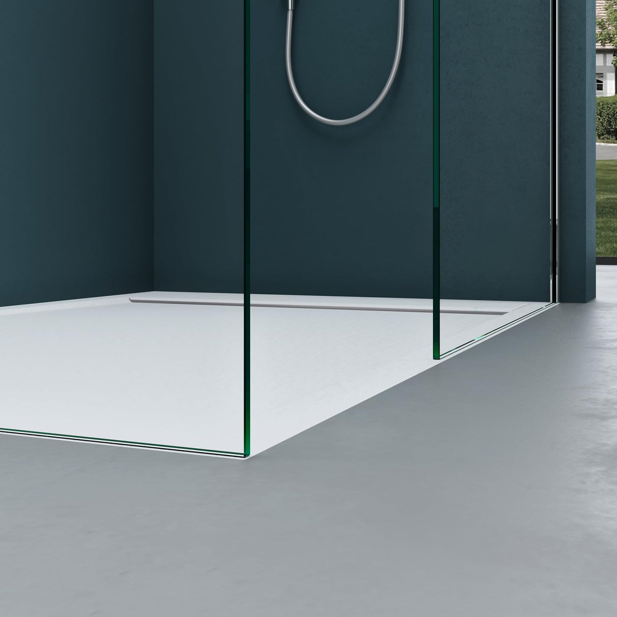 Paroi de douche Glasvilla, cabine de douche avec 2 panneaux latéraux fixes, verre trempé de sécurité 8 mm, douche à l'italienne, verre clair, nano-revêtement, Bremen01K/MS-T