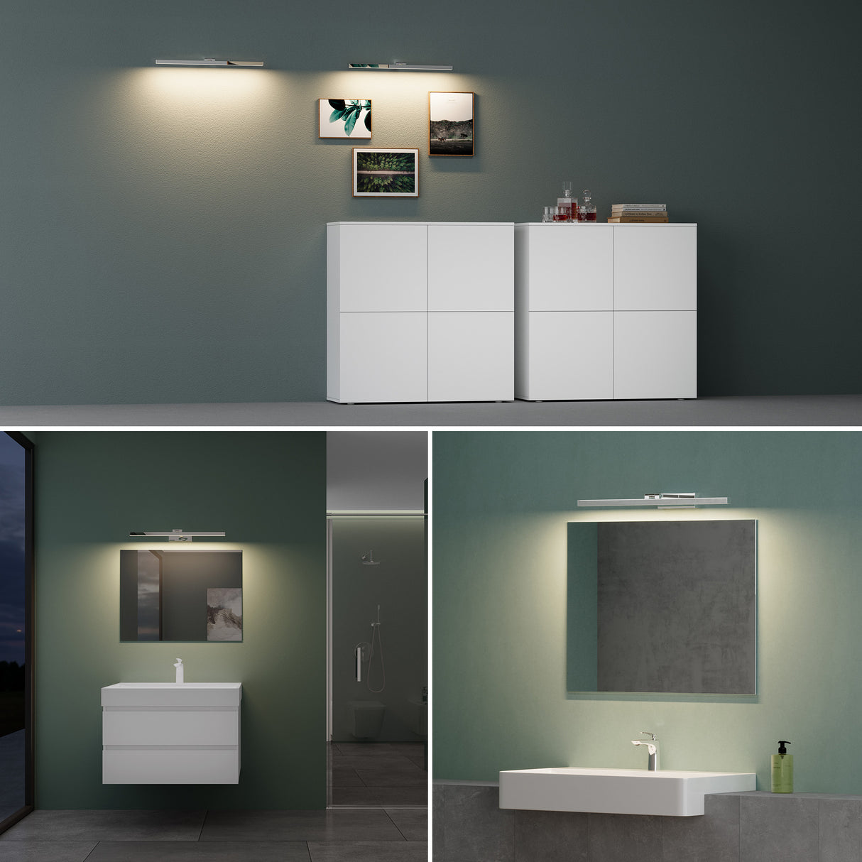 glasvilla Lampada da Specchio LED per Bagno | Lampada a Specchio 4000K, Illuminazione da Parete Ruotabile di 180° 9W Strahlenschön