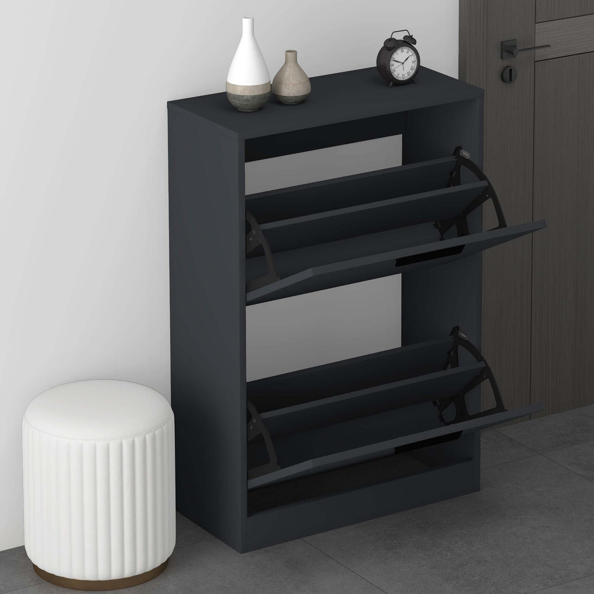 glasvilla Schuhschrank Schuhkommode Schuhkipper BxTxH: 60x28x89 cm Schmal zapatero Muebles Schuhschrank01