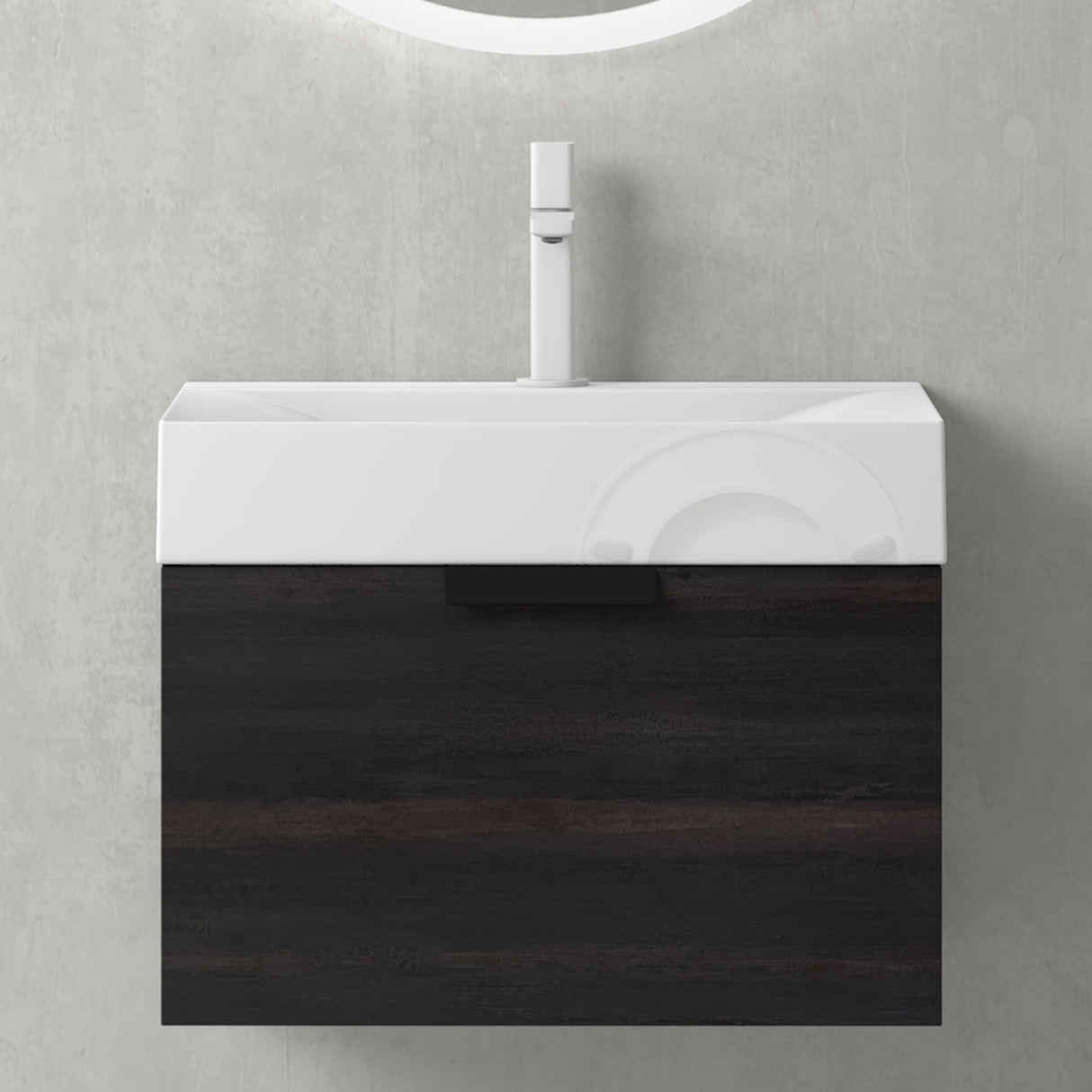 glasvilla Mobile Bagno Sospeso, Mobile da Bagno con Cassetto a Chiusura Soft-Close Include Lavabo, Lonato