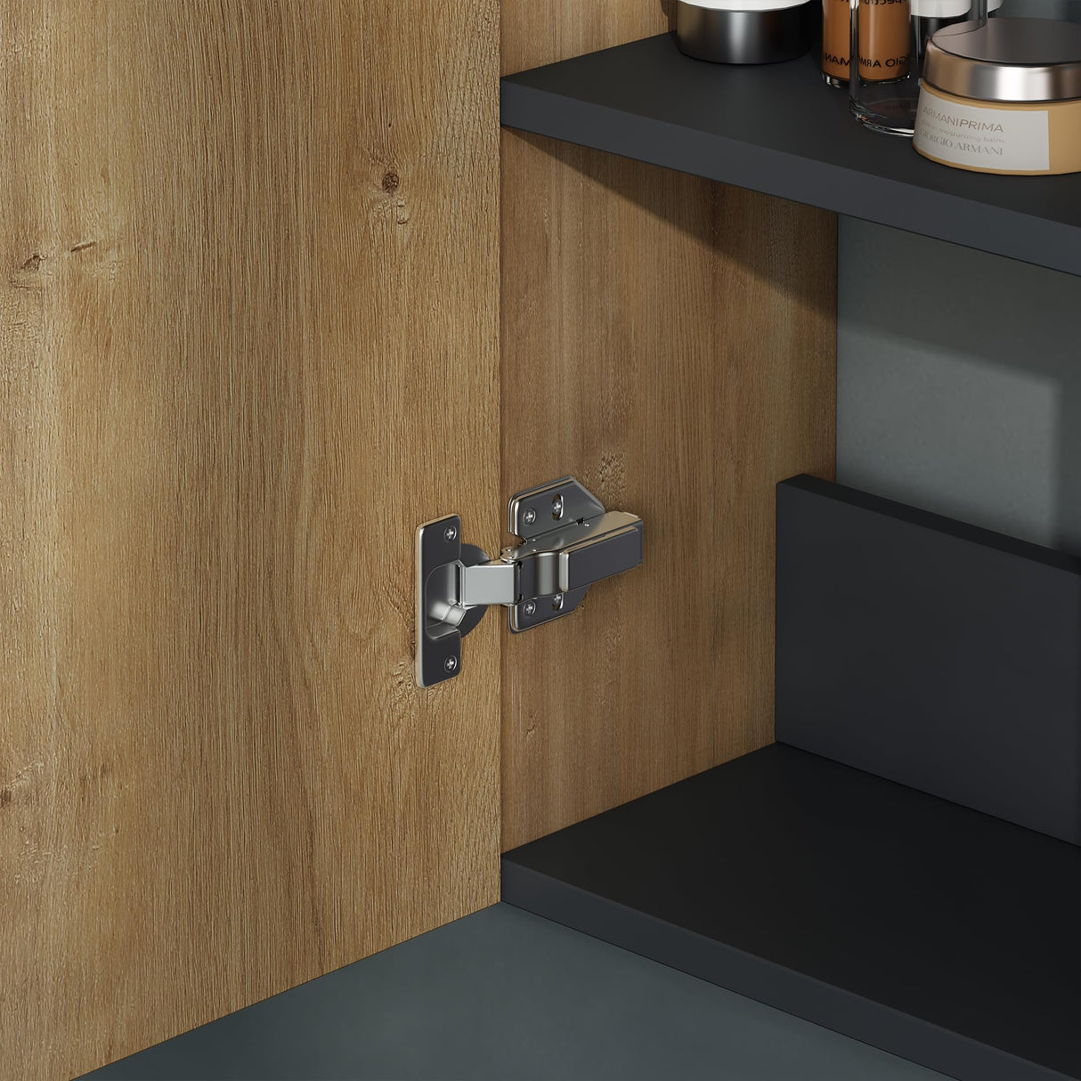 glasvilla Armadio Colonna Bagno con 2 Ante e 4 Vani, Mobile Bagno Alto Multiuso 35x20x120cm Mobiletto da Bagno Verona