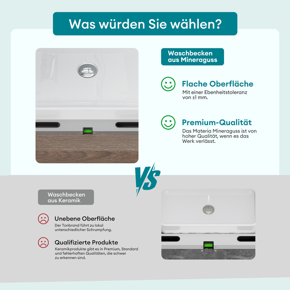 lavabo ovalado de encimera sin orificio para grifo y desagüe Col809
