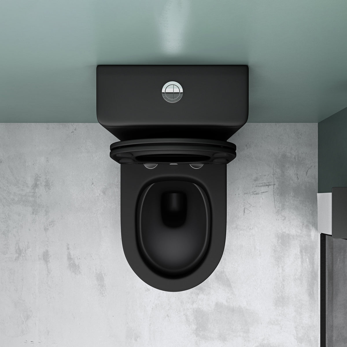 glasvilla Stand WC mit Spülkasten spülrandloses-WC bodenstehende-Toilette aus Keramik, weiß/matt schwarz 36x63x82cm, mit Absenkautomatik, inkl. Spülkasten, Stand179T