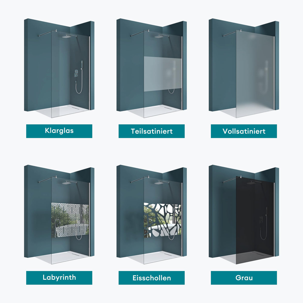 glasvilla Paroi de Douche Pare-Douche Douche à l’Italienne Verre de Sécurité ESG 10mm Verre NANO Bremen2K