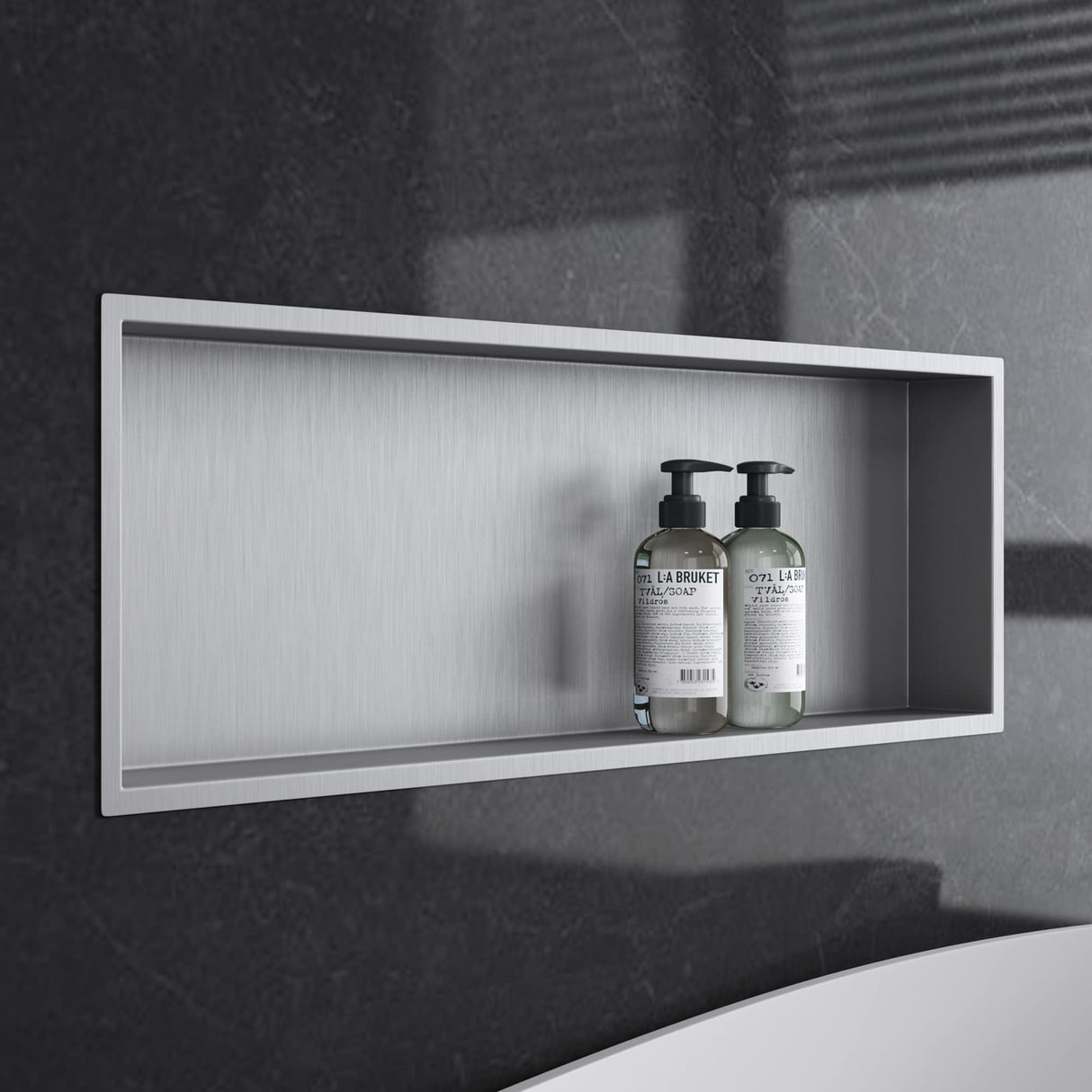 glasvilla Nicchia a Parete in Acciaio Inox Mensola Doccia a Muro a Incasso Piastrellabile Facile da Montare