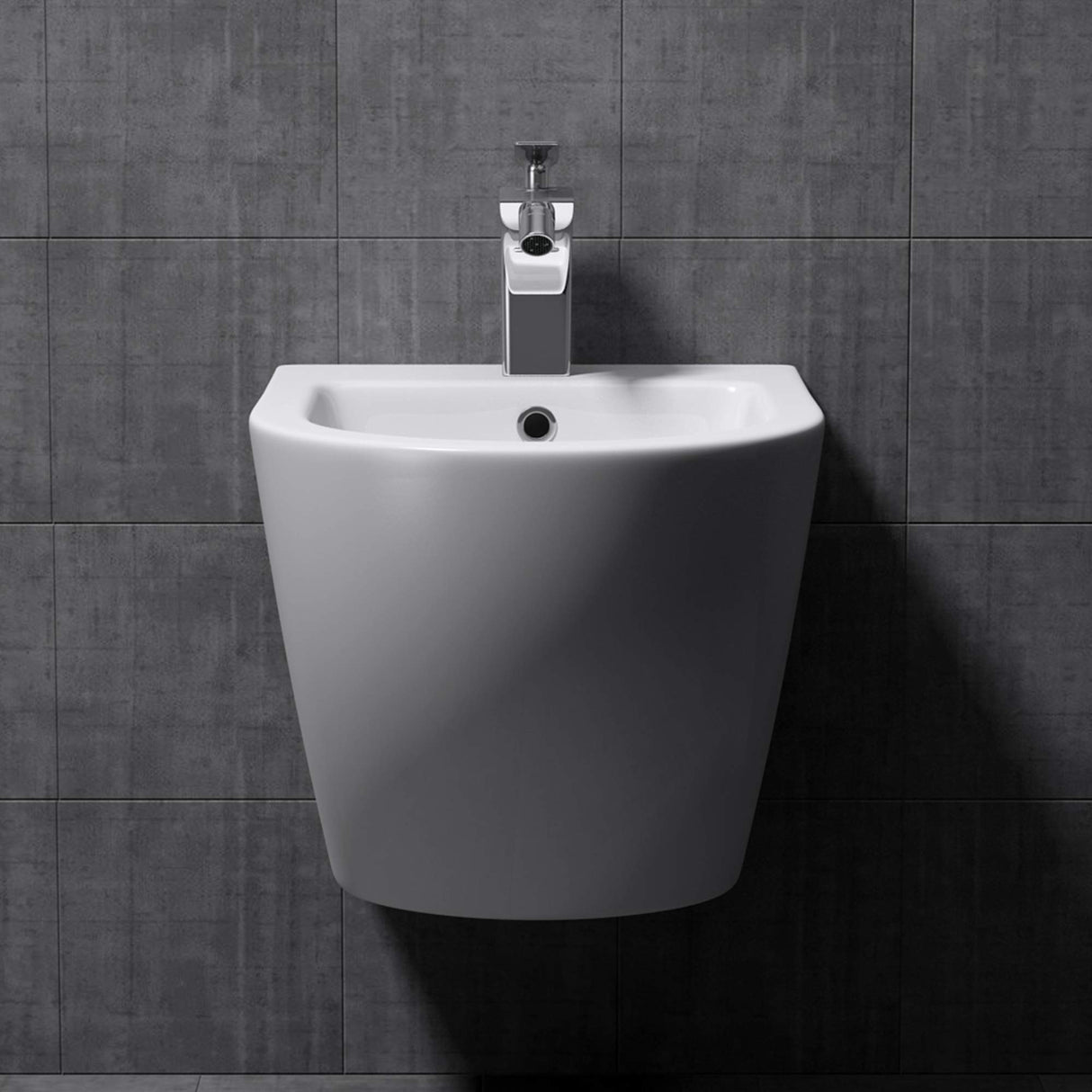 glasvilla Sanitari Bidet Sospeso Sanitari Bagno in Ceramica Superficie Antisporco con un Foro per la Rubinetteria Düren179