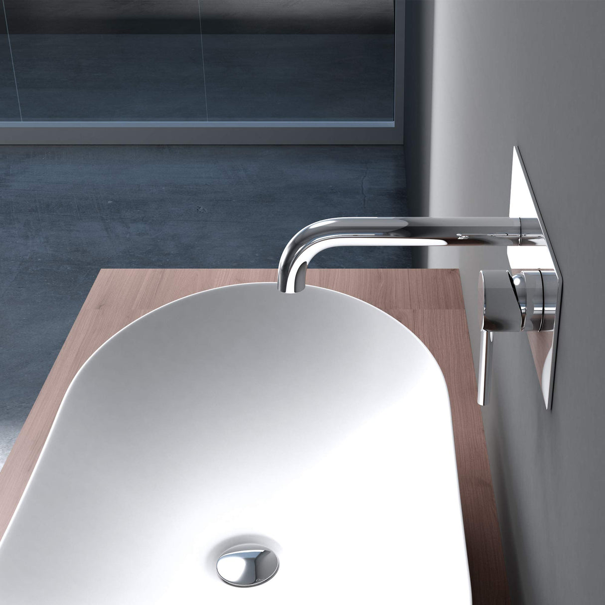 glasvilla Miscelatore per Lavabo a Muro Rubinetto Lavabo a Parete per bagno con Corpo a Incasso