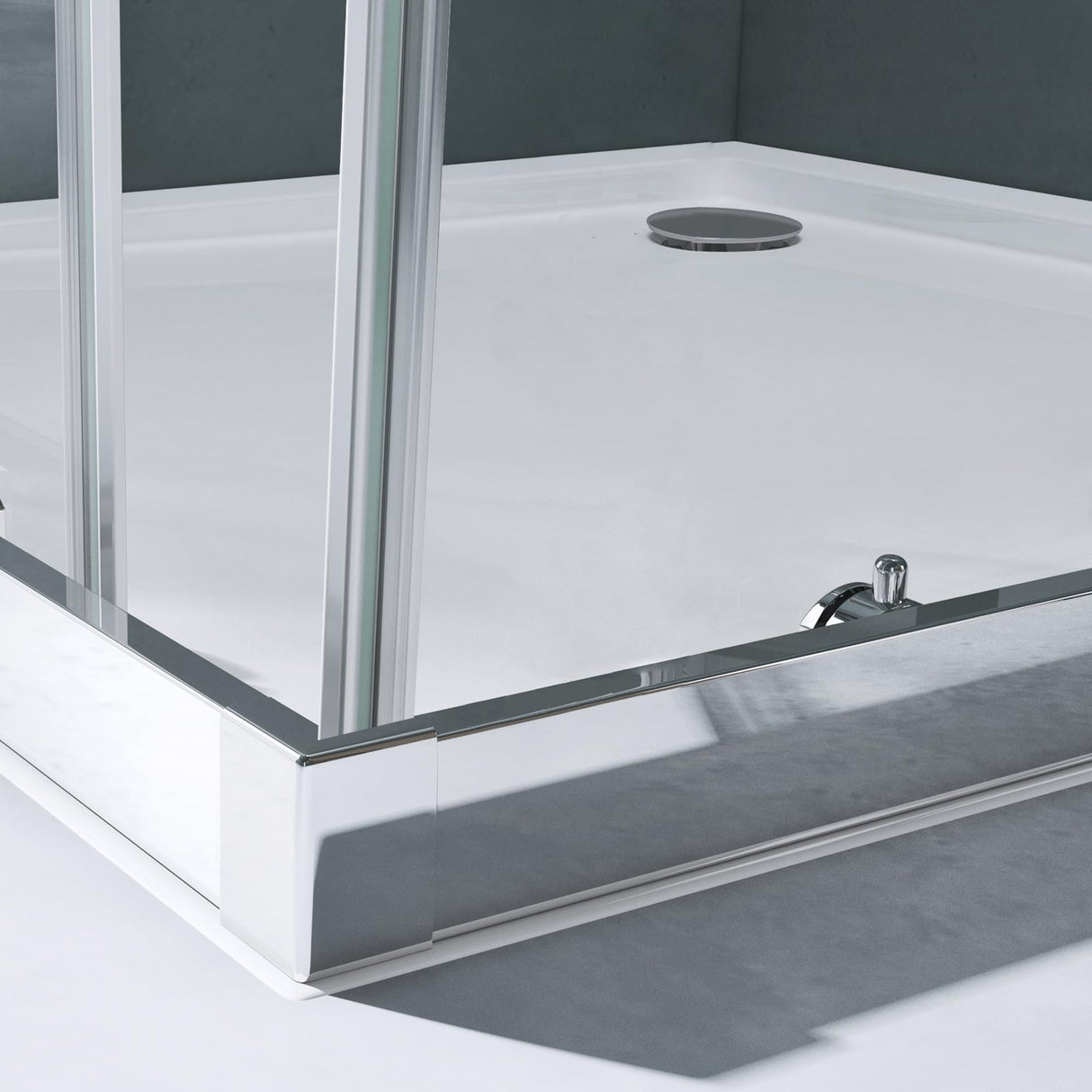 cabina de ducha glasvilla con puerta corredera doble puerta de ducha entrada de esquina vidrio templado efecto loto 6mm vidrio de seguridad ESG Ravenna16MS