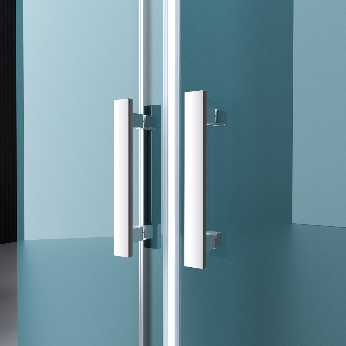 Cabine de douche Glasvilla, cadre en aluminium, verre de sécurité trempé, verre clair, double porte Ravenna50K