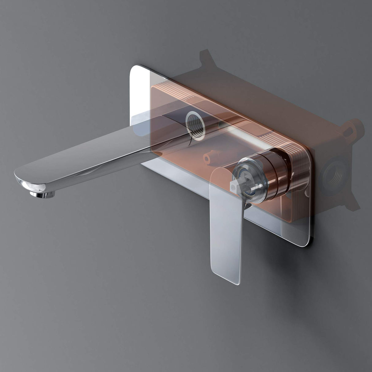 glasvilla Miscelatore per Lavabo a Muro Rubinetto Lavabo a Parete per bagno con Corpo a Incasso