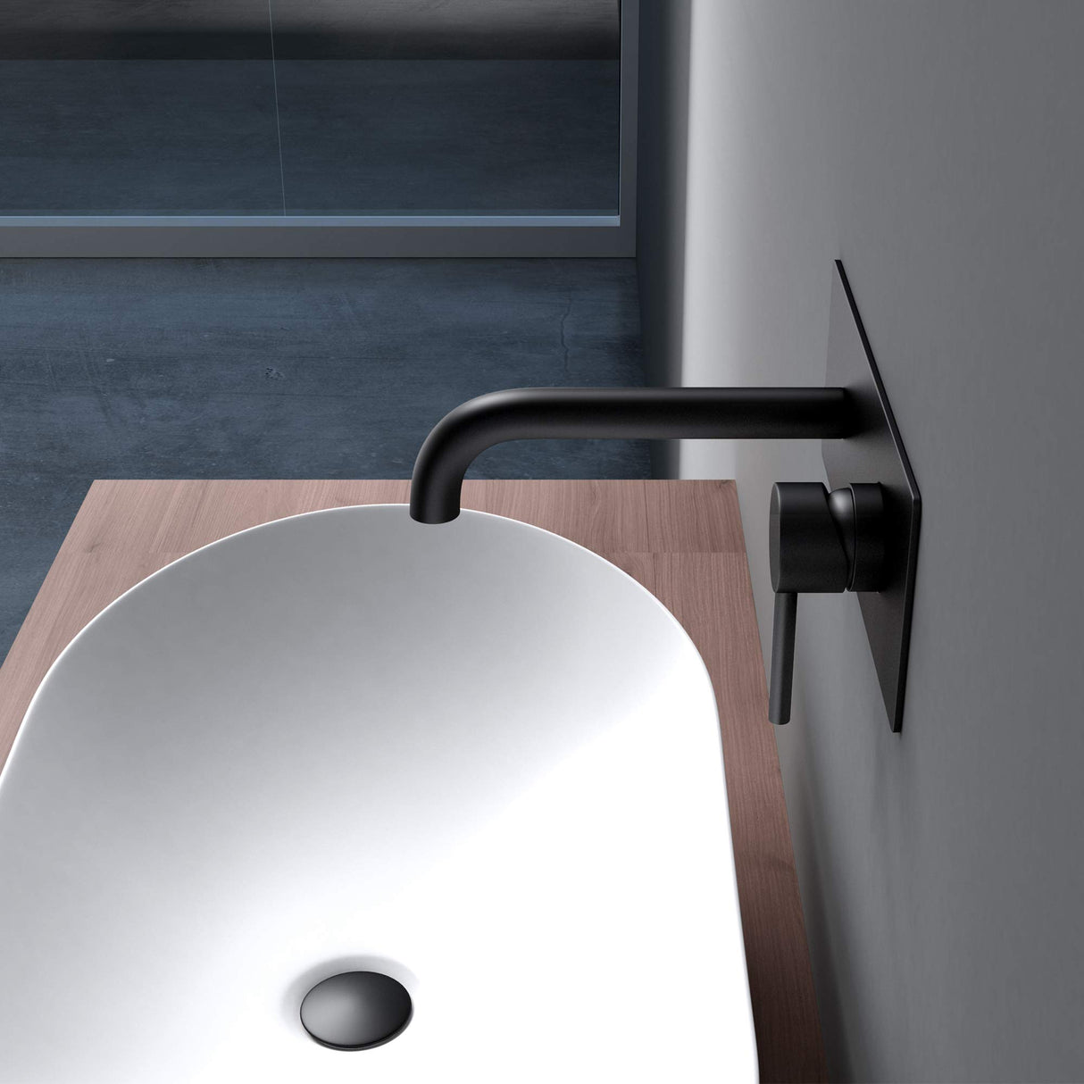 glasvilla Miscelatore per Lavabo a Muro Rubinetto Lavabo a Parete per bagno con Corpo a Incasso