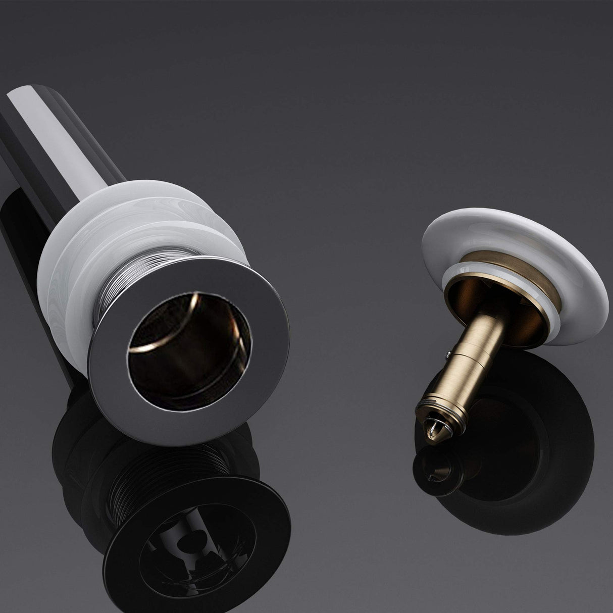 glasvilla Piletta di Scarico Valvola di Scarico Apertura Push Open Tappo per Lavabi DIN