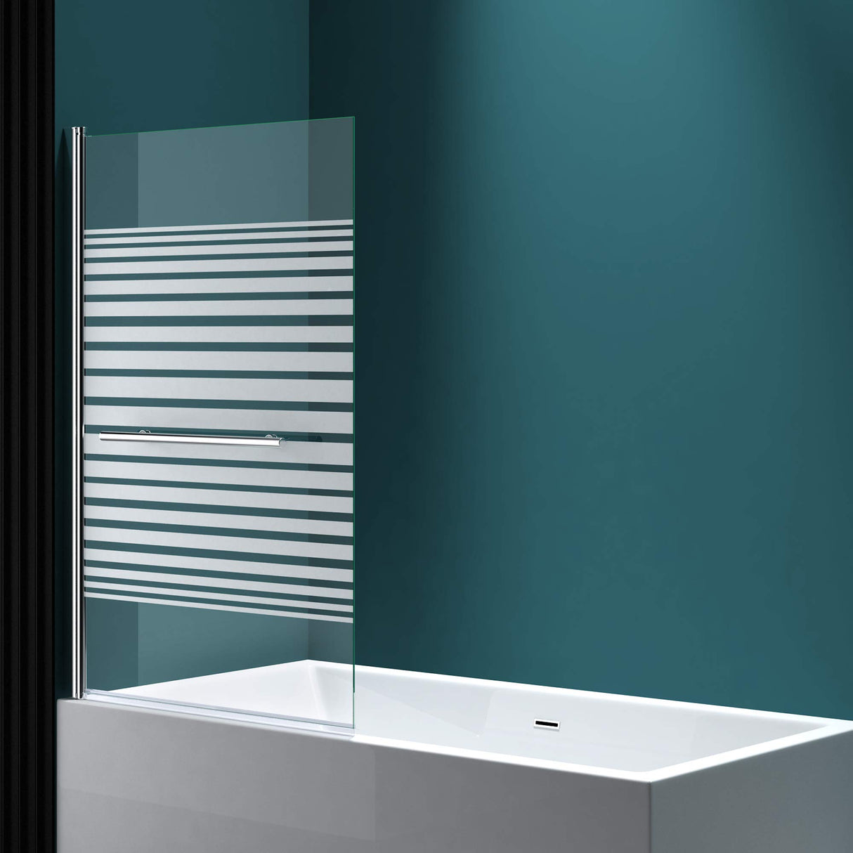 glasvilla Mampara de ducha para bañera Pared de bañera plegable 180° Vidrio de seguridad con NANO 90x140cm Tabique de bañera Accesorio para bañera Cortona1121