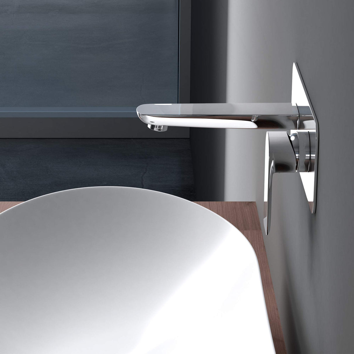 glasvilla Miscelatore per Lavabo a Muro Rubinetto Lavabo a Parete per bagno con Corpo a Incasso