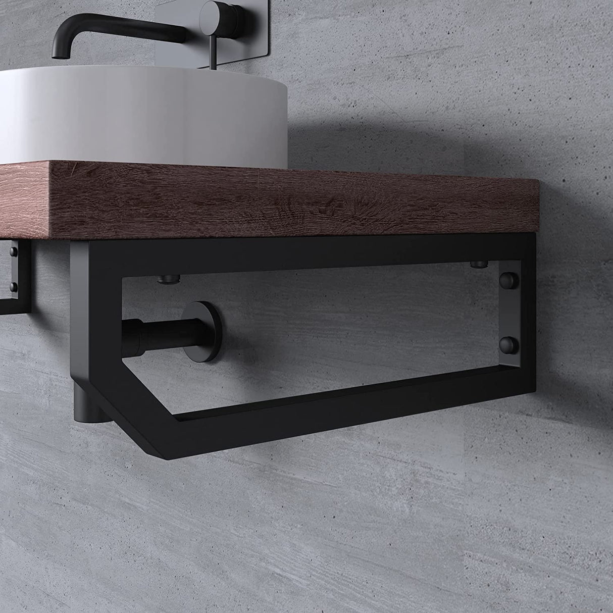 Support mural de lavabo en acier inoxydable Glasvilla Design WH03