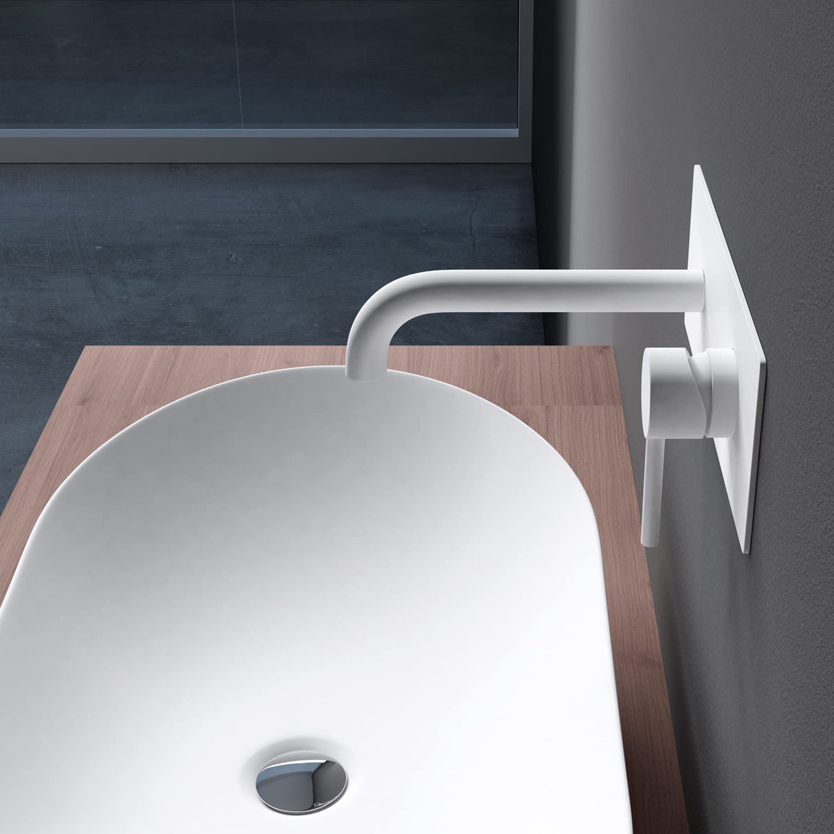 glasvilla Miscelatore per Lavabo a Muro Rubinetto Lavabo a Parete per bagno con Corpo a Incasso