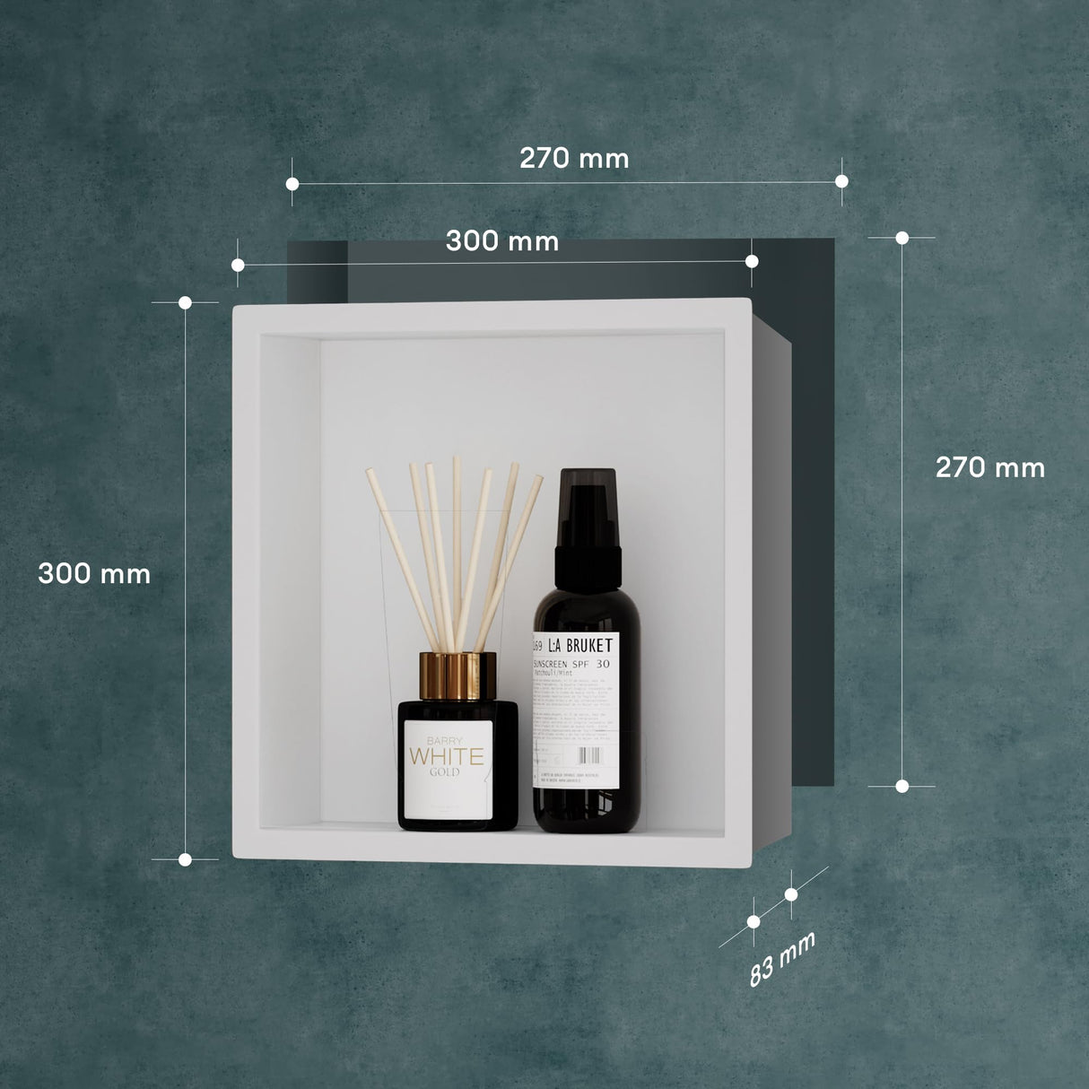 glasvilla Nicchia a Parete in Acciaio Inox Mensola Doccia a Muro a Incasso Piastrellabile Facile da Montare