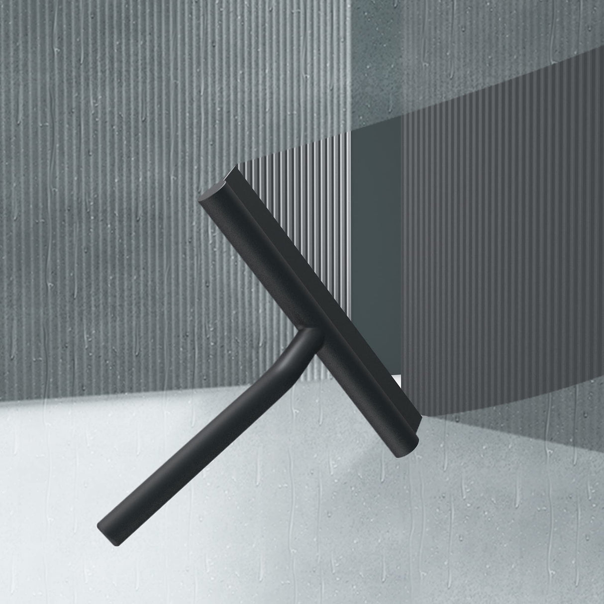 Tergivetro per doccia Glasvilla nero opaco con gancio incluso, tergivetro in silicone 19x21 cm (LxP) tergivetro per finestre del bagno