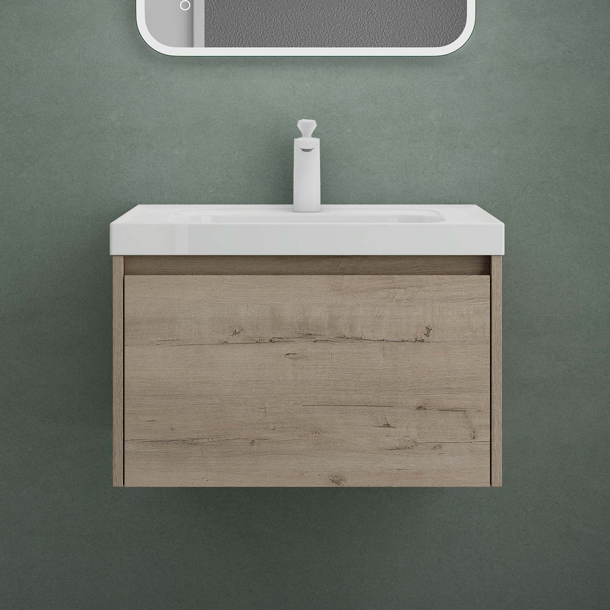 conjunto de muebles de baño glasvilla mueble bajo lavabo con lavabo de mineral Salerno