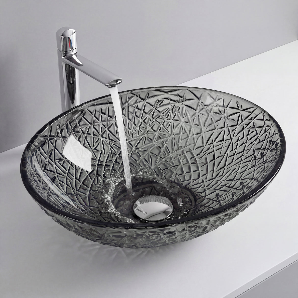 lavabo Glasvilla en verre, vasque à poser, lavabo ovale