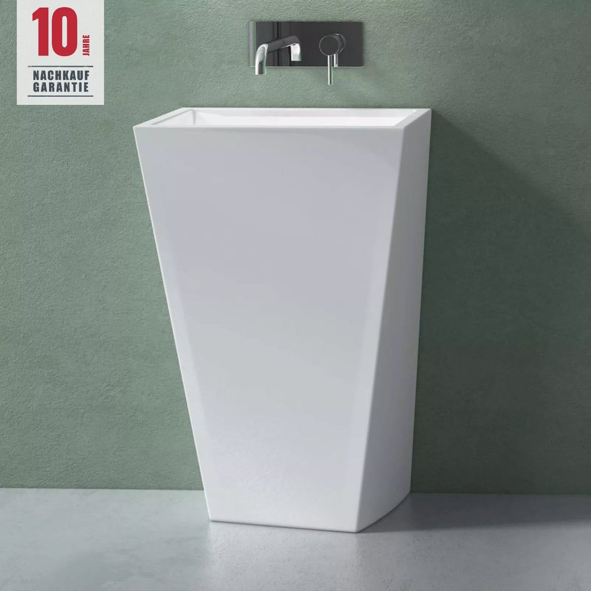 lavabo de diseño glasvilla freestanding Col38 blanco, de mineral, lavabo, BTH: 60x42x90cm